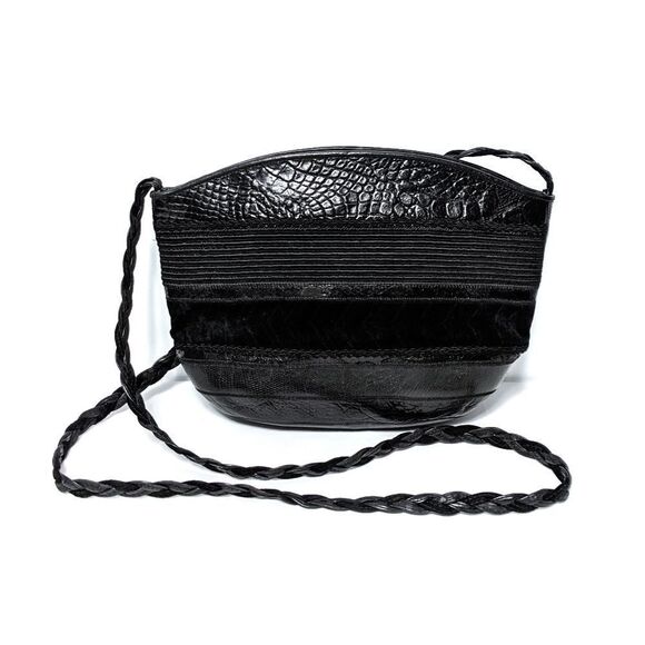 VINTAGE Sharif Suede Multi-Leather Crossbody Bag - Picture 1 of 8